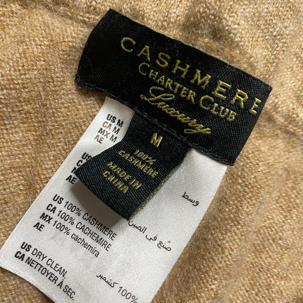 Charter Club Cashmere Sweater Set Pants Medium Light Brown Oatmealish - Picture 6 of 11